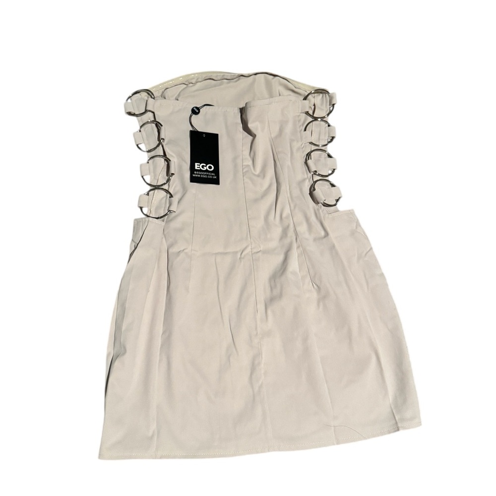 Beige Mini Dress Side Ring Bodycon EGO Bandeau Party Sexy Dress